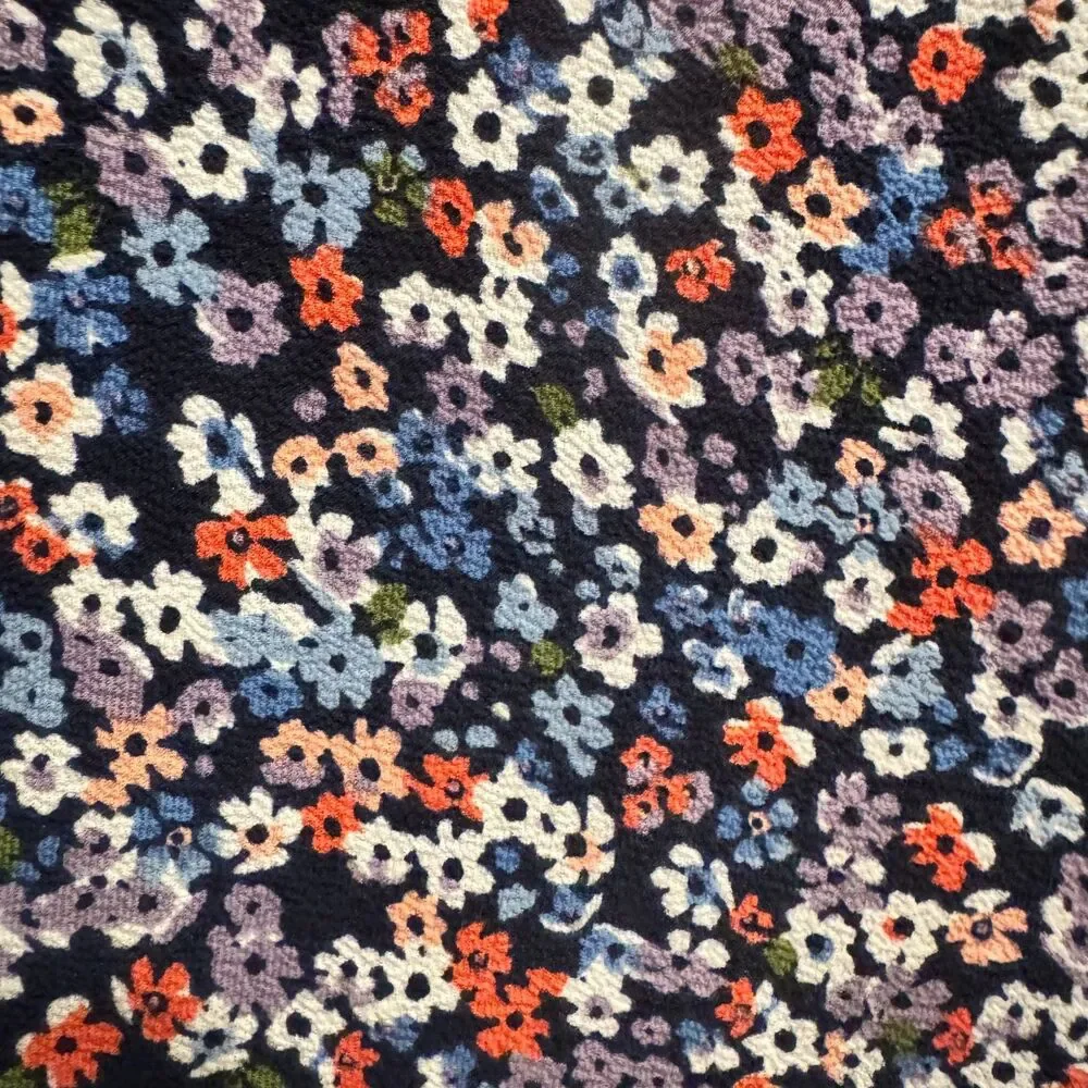 Michael Kors Navy Floral Side Tie Top Cotton Modal Plus Size 2X